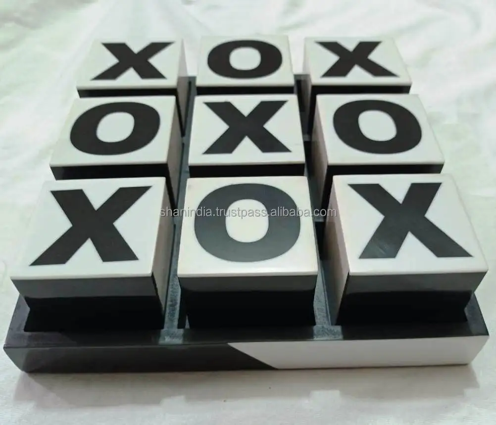 Handmade Wood Resin Acrylic Tic Tac Toe Game for Kids and Adults