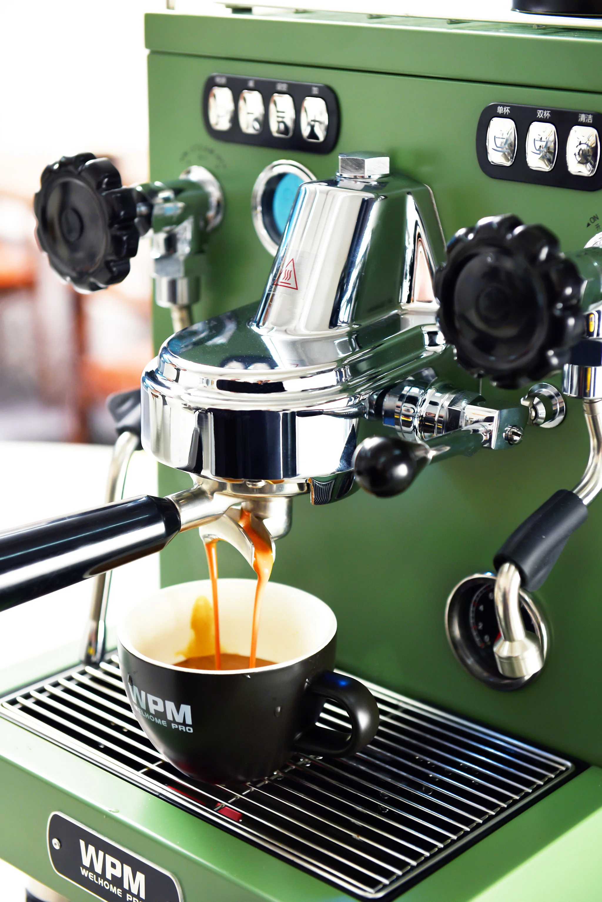 WPM KD-330X Black Professional Espresso Machine with Boiler Semi Automatic House Coffee Maker