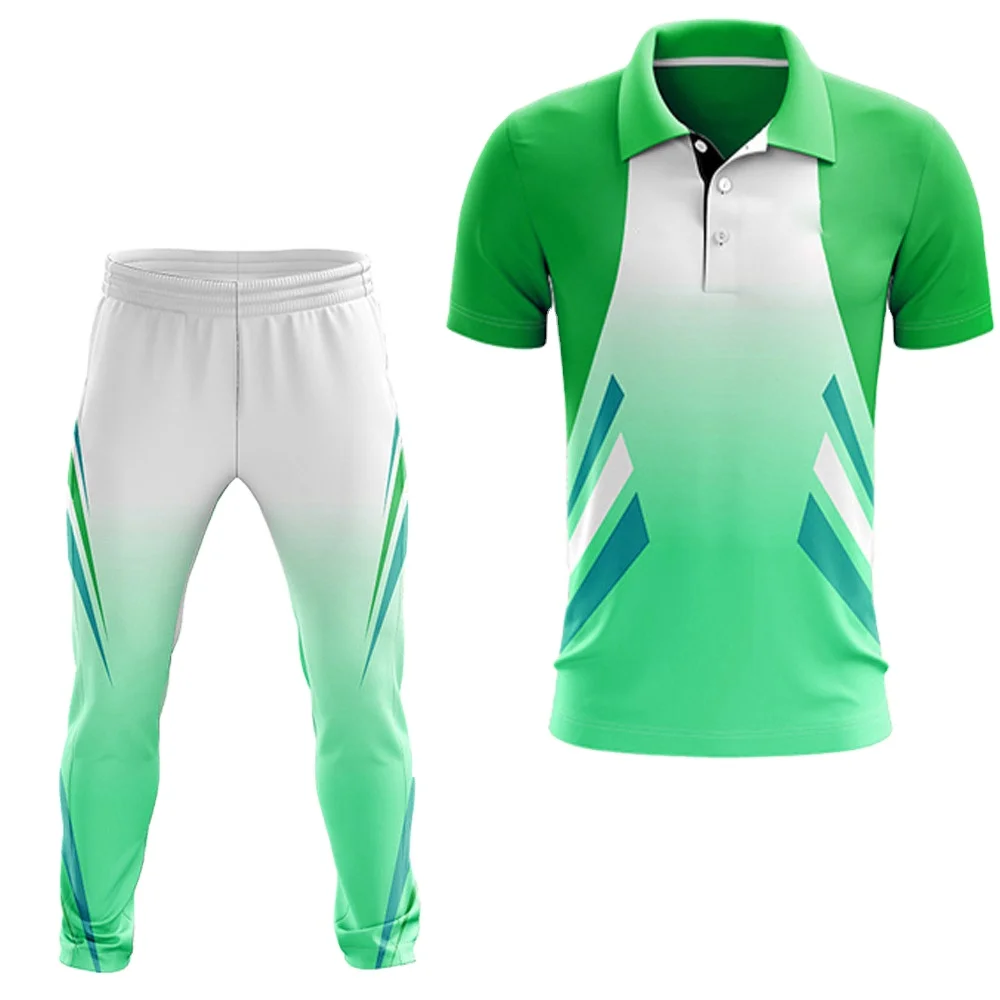 New Fashion Design Cricket Uniform Kit t-shirt and trouser / Custom cricket match wear 2022