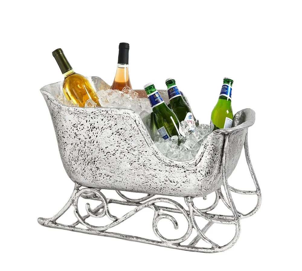 Santa Sleigh Ice Bucket Wine Cooler A Perfect Must Have Barware Collection Piece Holds Plenty Of Drinks For All Your Guests