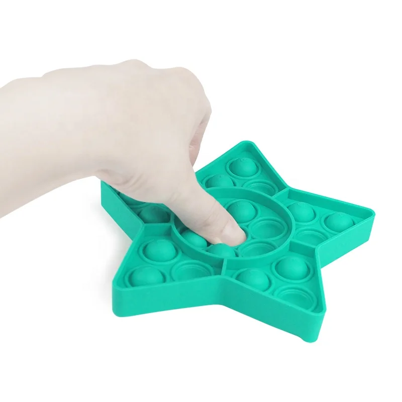 Пузырьковая игрушка-антистресс в форме зеленой звезды развивающая игрушка