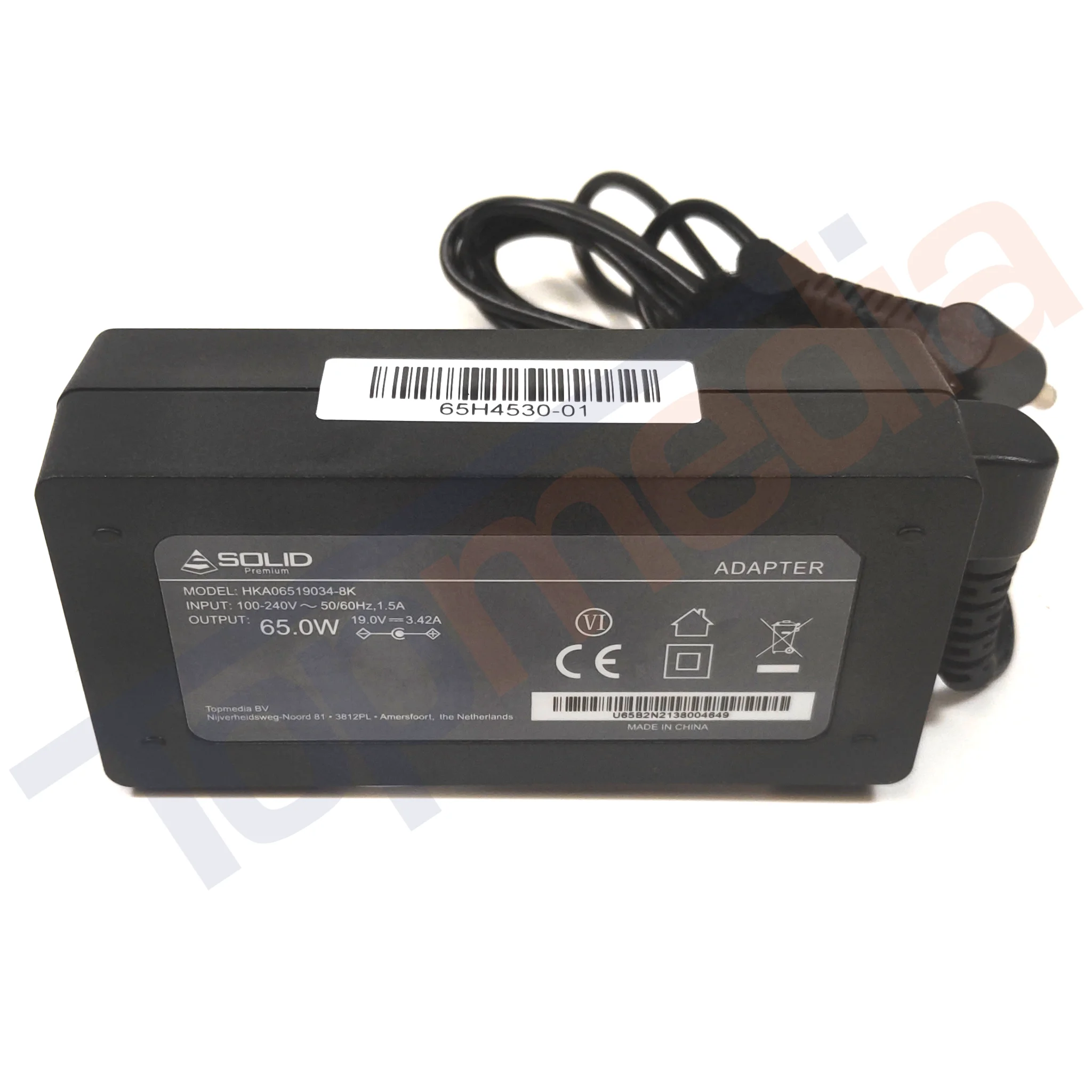 High Quality 65W Solid Premium Adapter for HP Notebooks with a 4.5x3.0mm Pin Charging Connector Port - EU Stock