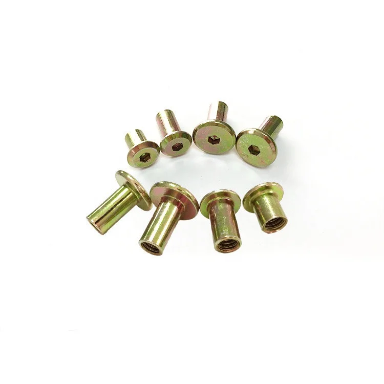 M6 M8 M10 1/4-20 Nickel Furniture Flat Head Hex Socket Sleeve Nut