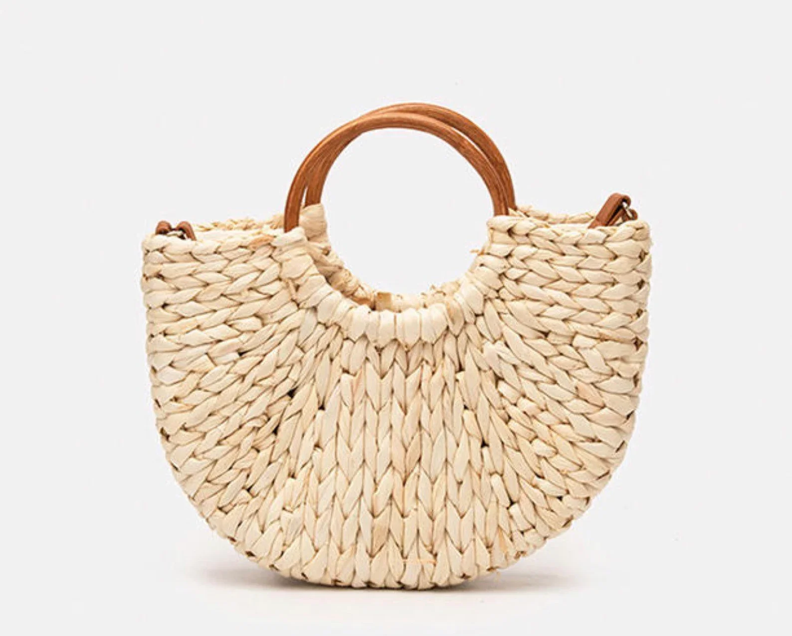 Cheap Price OEM Wholesale Portable Waterproof Woven Half Moon Straw Rattan Bag Bag Beach For Women