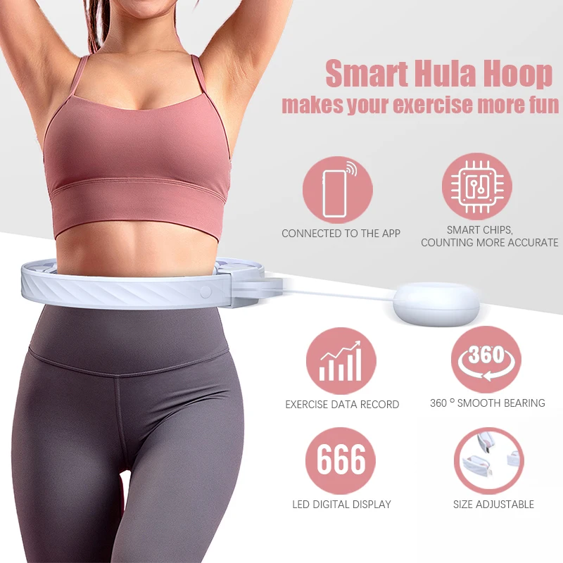 hula hoops with intelligent counter smart weighted adjustable fitness weight smart hula hoops for adults weight loss