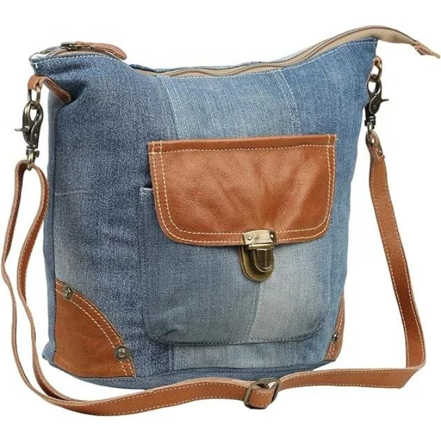 Luxury satchel cross body bag denim tote bags wholesale jeans bags handbags women denim handbag