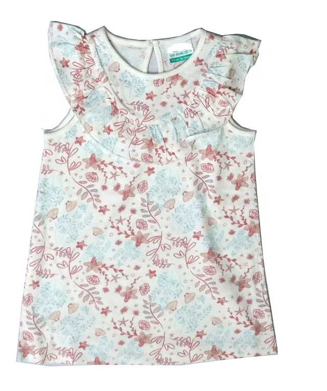 
Baby Girl Printed Ruffle Sleeve 100% Cotton T Shirts Tops Tee Clothes from Bangladesh 