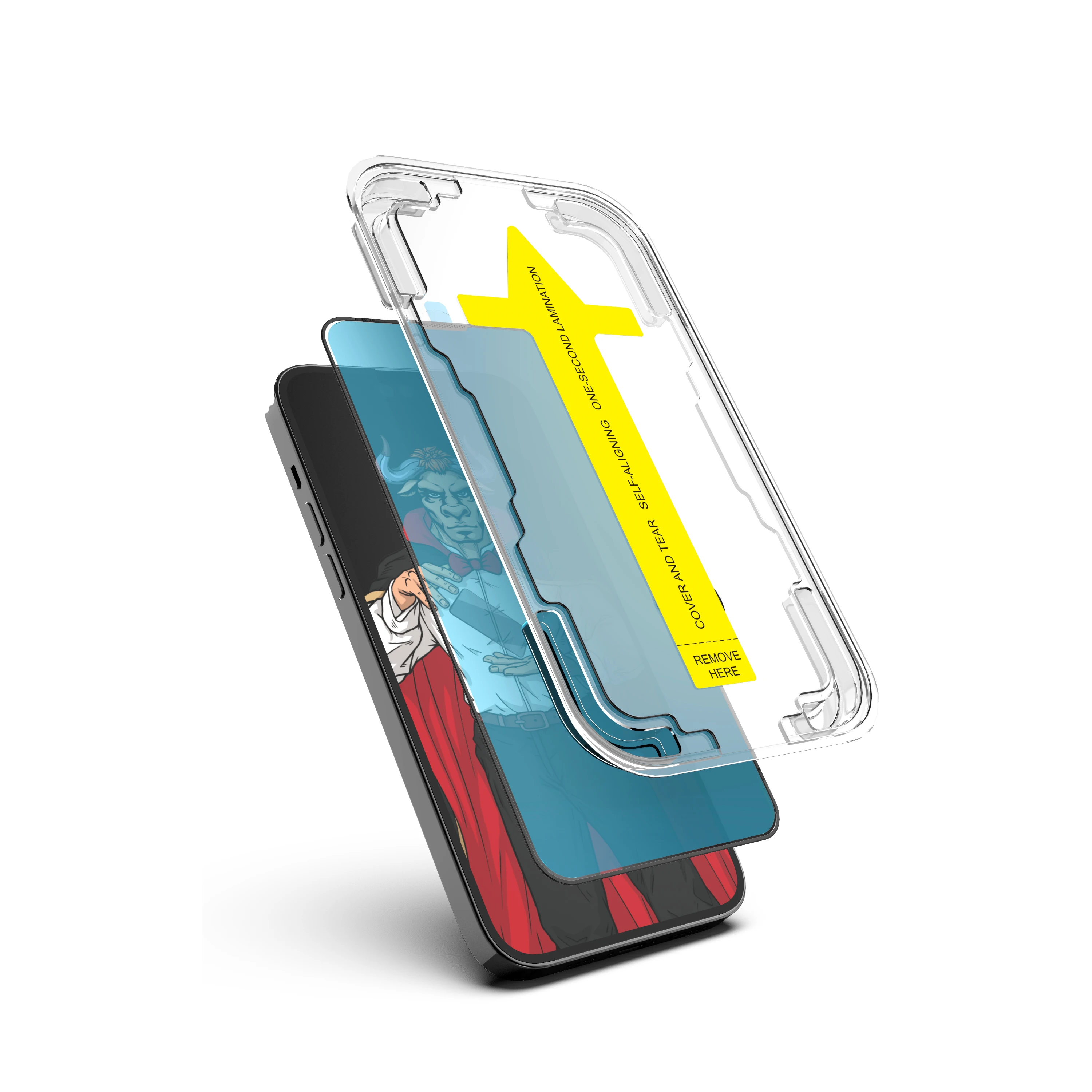 For iPhone 13 12 Pro max samsung S22 easy applicator tempered glass film easy install screen protector installation tool kit