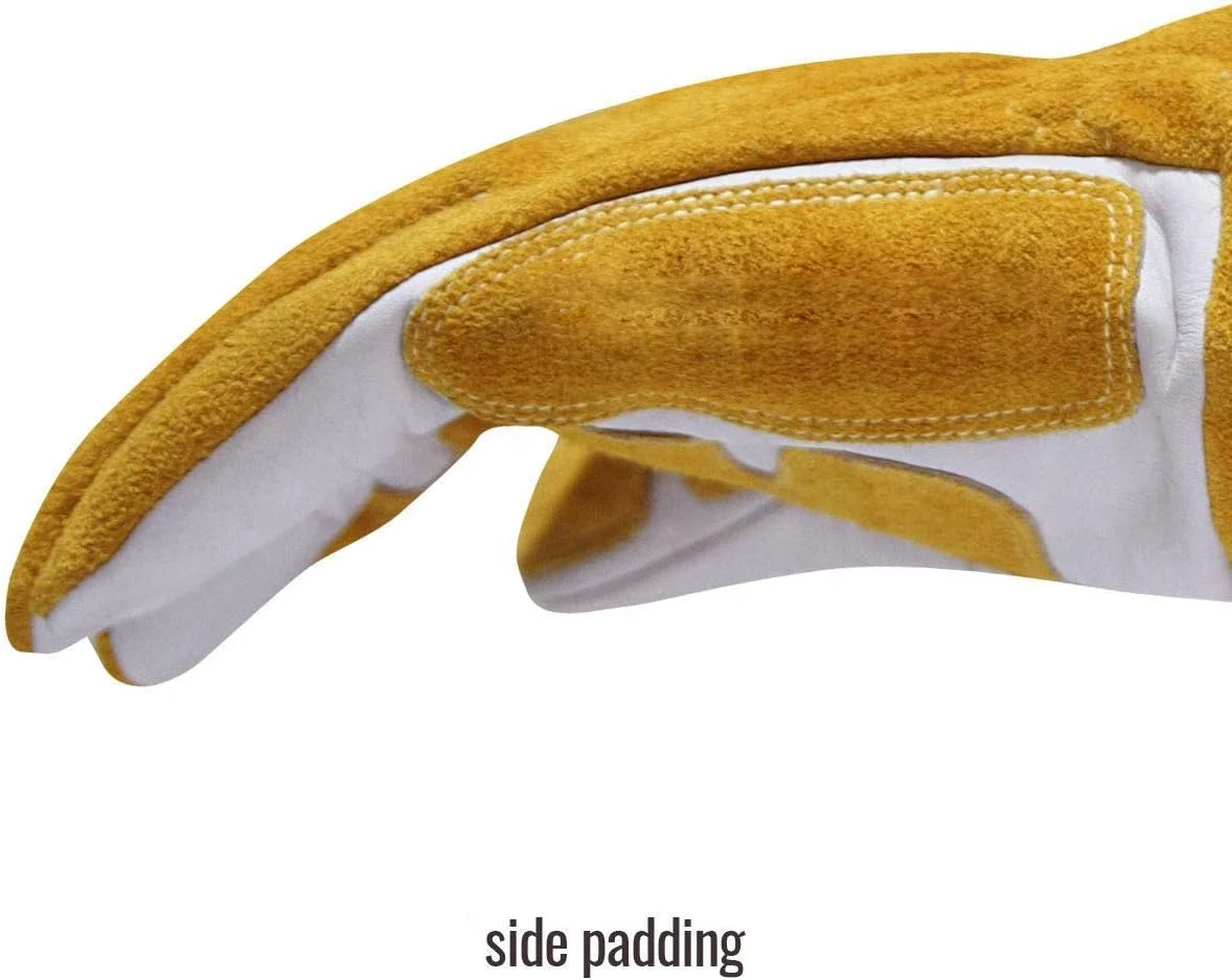 Professional Cow Split Leather Welding Gloves Long Cowhide Genuine Leather Safety Gloves Work Protection Industrial Welding