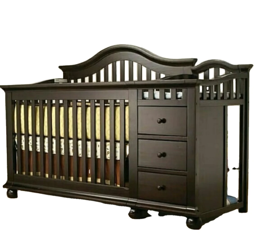 Hot Selling Premium Quality Custom Order Baby Crib Wooden Cot Kids Bed Storage Furniiture