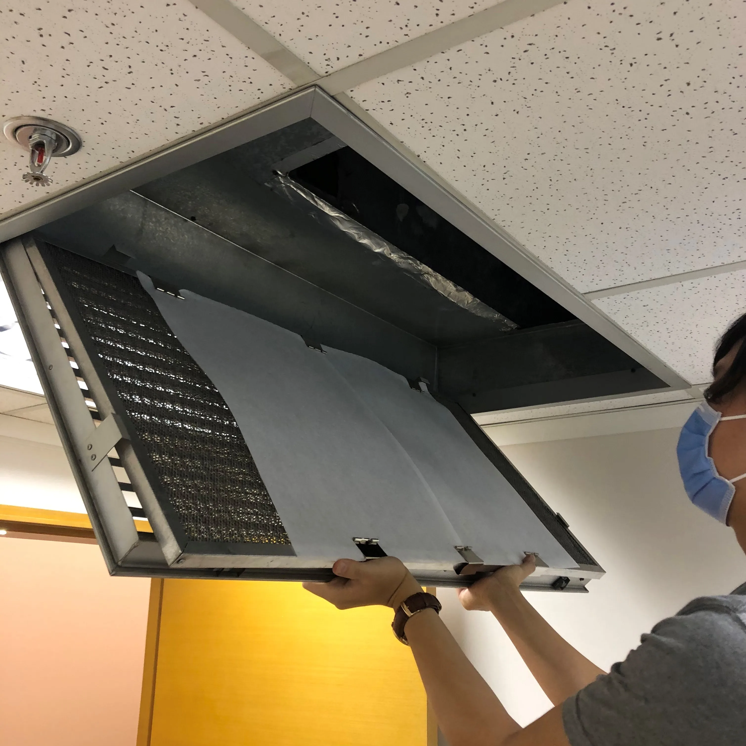 Filter roll with TRAP & KILL bacteria function Office FCU Unit Return Air Grille