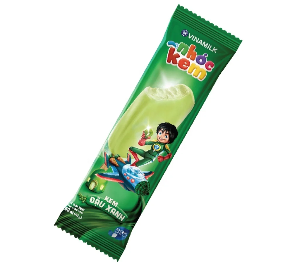 Delicious Ice Cream - Vinamilk - Nhoc Kem Brand - Mung Bean Flavor - Packing 60 Ml Per Bag X 30 Bags Per Carton HACCP Halal BRC