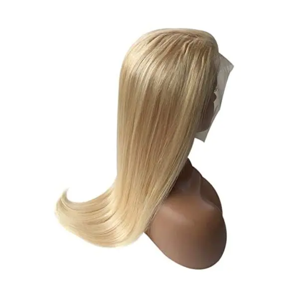 100% Unprocessed Virgin Human Hair Wig Blonde Full Head Lace Closure Natural Straight Texture 613 Wigs Long Oriental Hairs