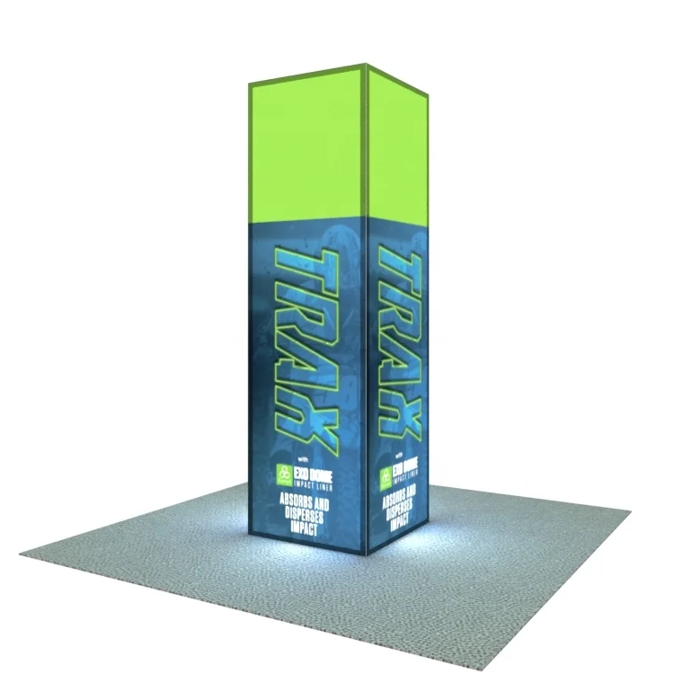 10ft Aluminum Frame LED Backlit Reusable Portable Tension Fabric Shelf Display Stand Exhibition Trade Show Pillar Tower