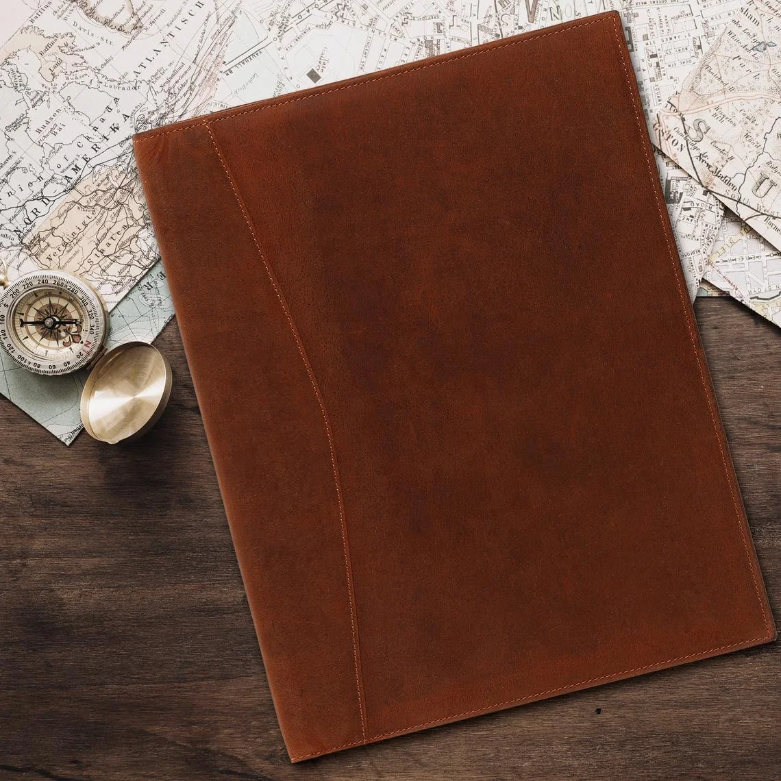 Premium Quality Leather Portfolio, A4 Document Holder Business portfolio Case Sleeve Luxurious Real Leather Portfolio