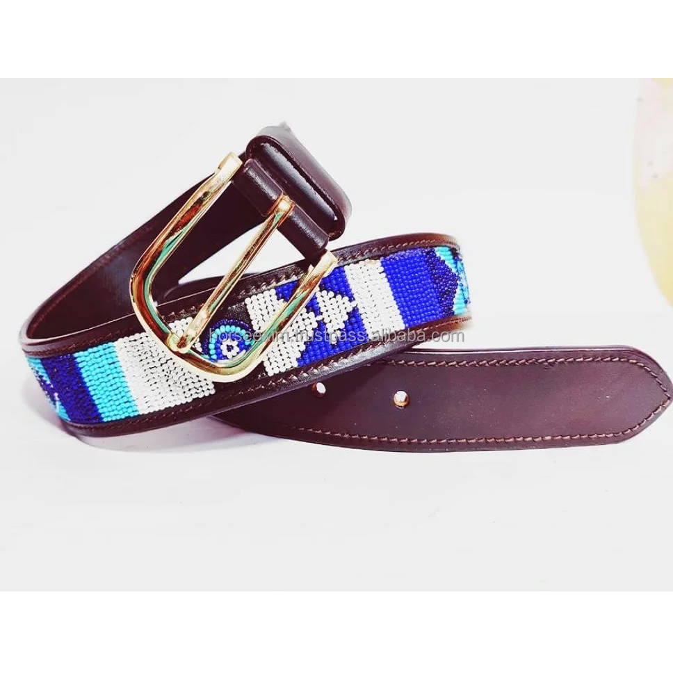 Небольшой красочный декоративный ремень из натуральной кожи с бусинами-поставщик кожаных ремней на заказ