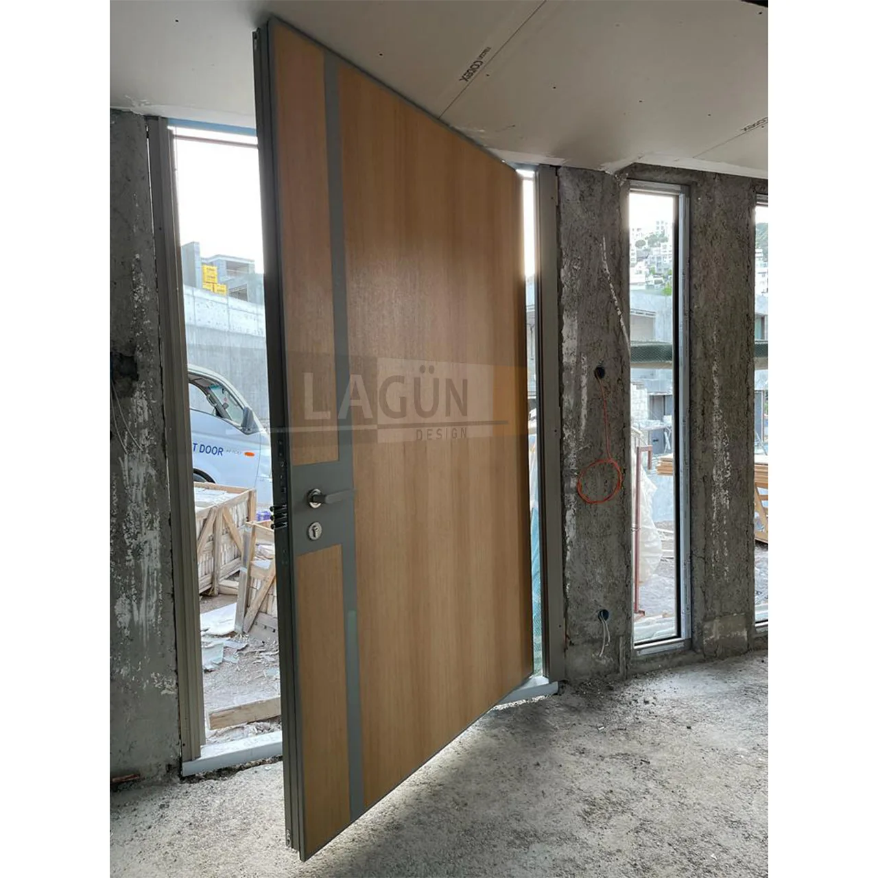 Turkey Factory Customized new product aluminum frame pivot entry doors system hinge front pivot door