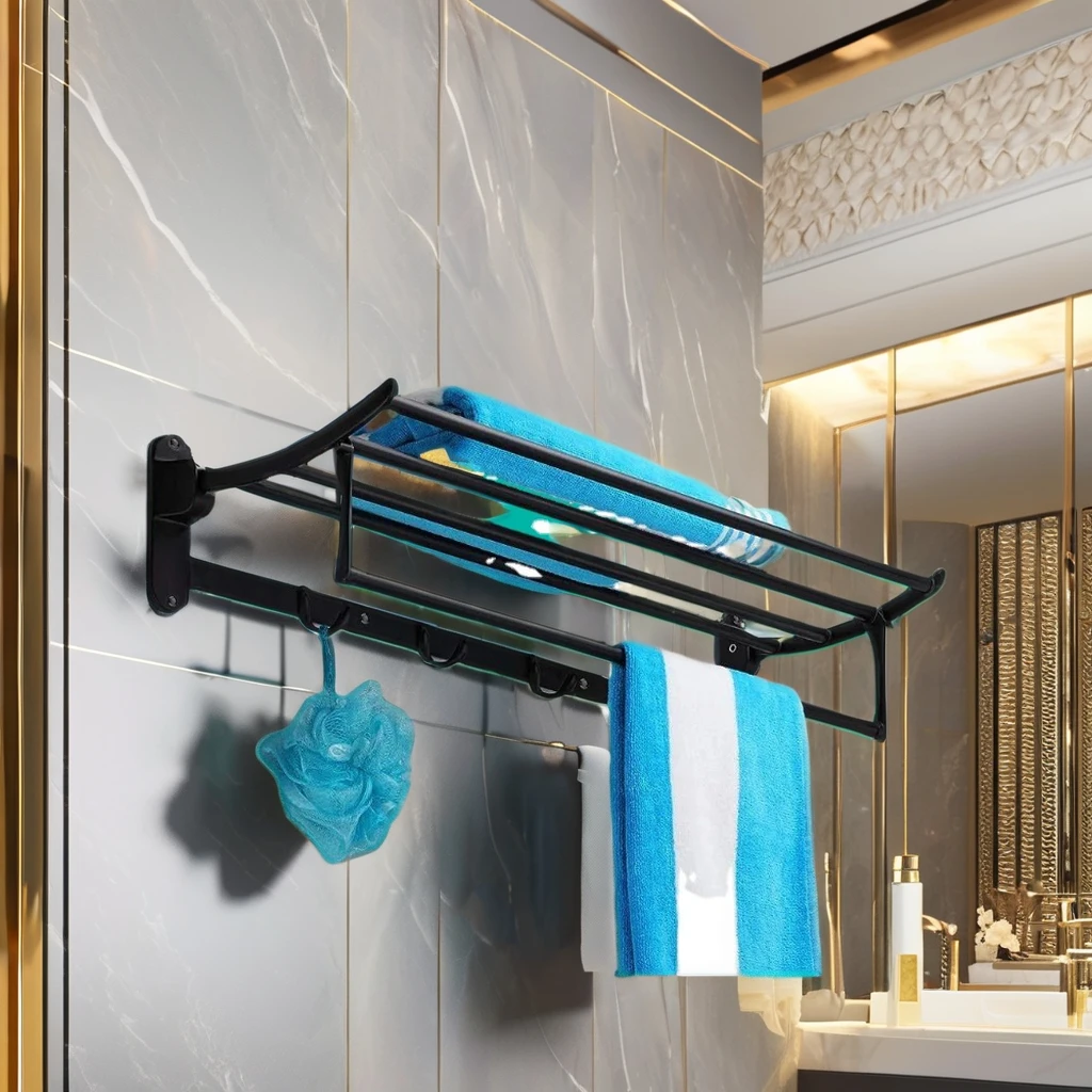 Premium Grade Stainless Steel and Aluminum Bathroom Accessories Modern Design Towel Rack Made in India for Hotels