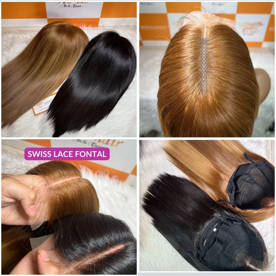 2x6 Honey Blonde Highlight Wig Bone Straight Vietnamese Human Hair Virgin Glueless Piano Color Lace Wigs HD Lace Front Wig