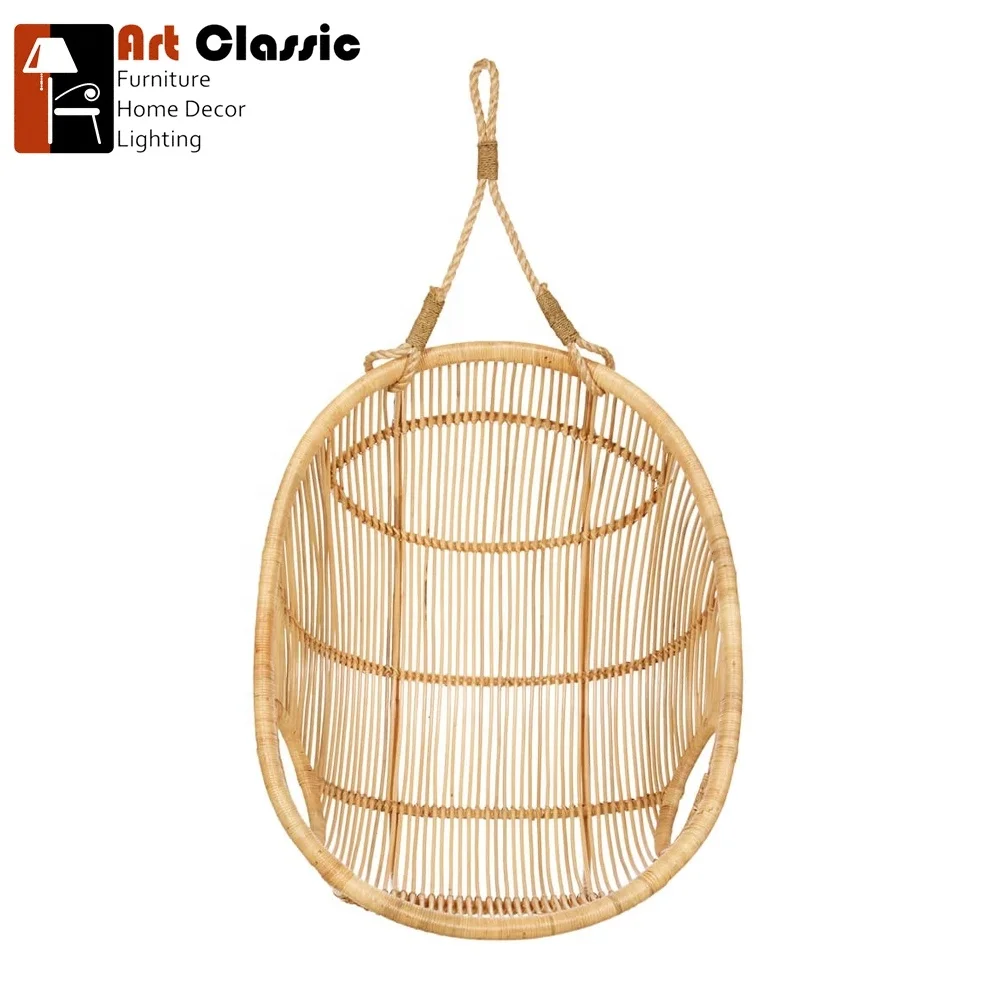 Подвесное кресло Cocon из натурального плетеного ротанга/натурального