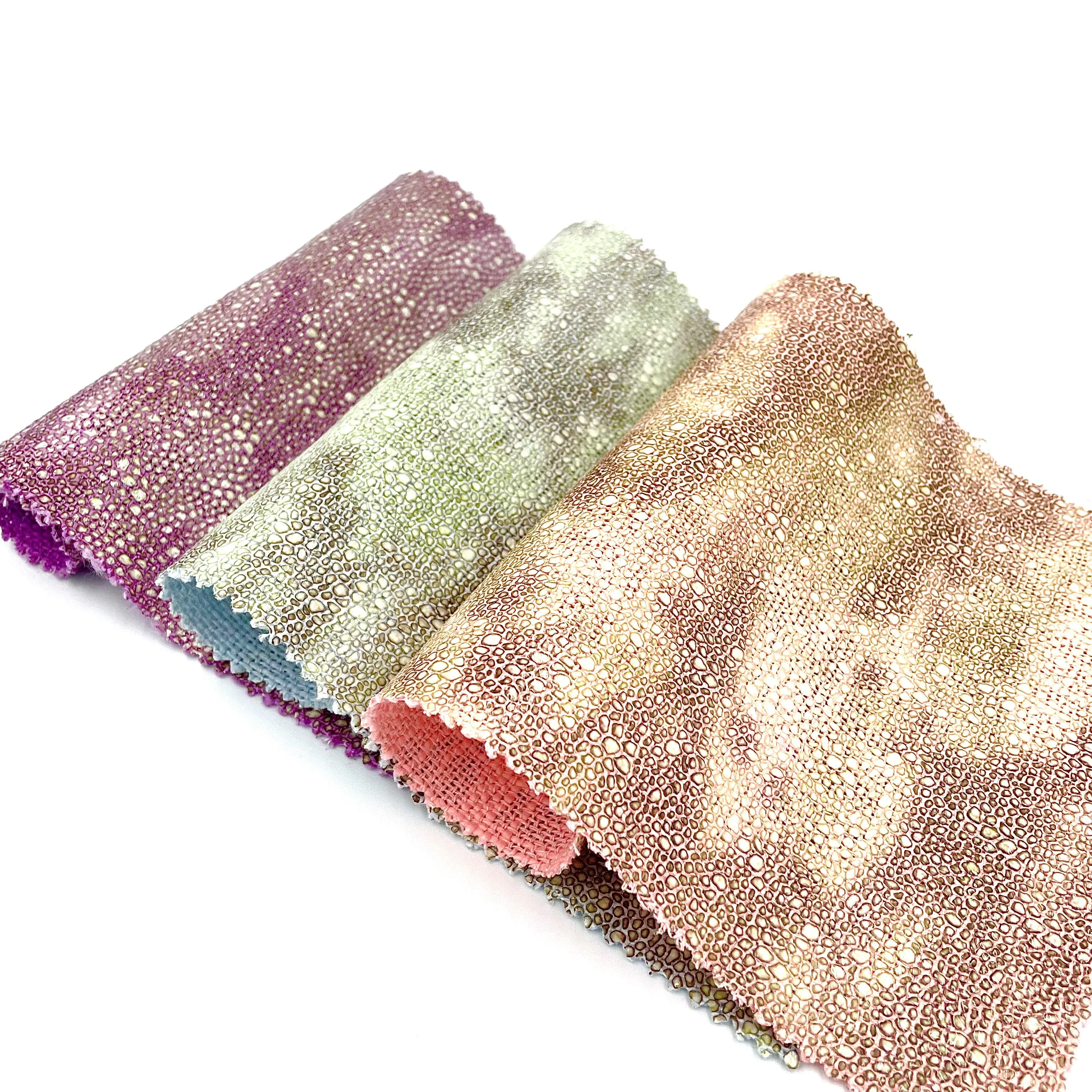 EPO High Quality Flax Linen Fabric with Laser Transferred Pearl Fish Design for Bags