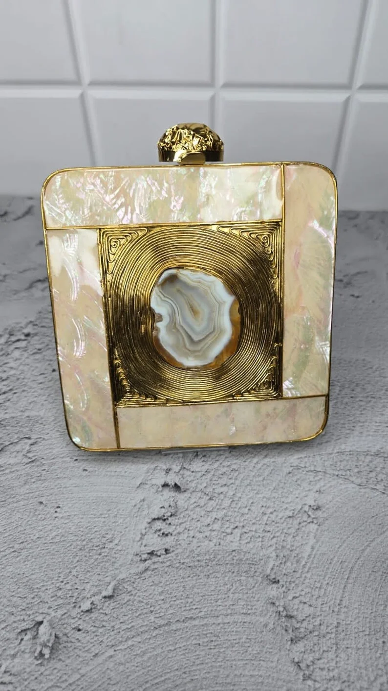 Exporter and Manufacturer of Round Luxurious Mother Of Pearl Handcrafted Clutch at Low Price for women by LUXURY CRAFTS