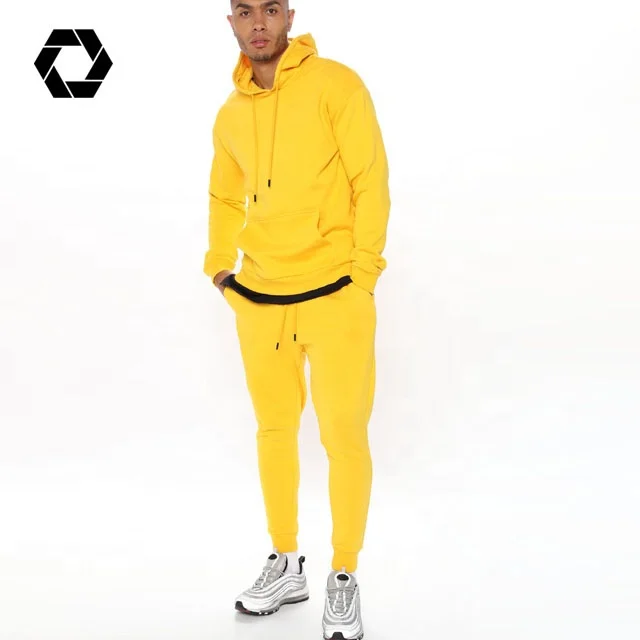 Мужской тренировочный костюм желтого цвета, флисовый тренировочный костюм, производство игольчатых треков (принимается PayPal)