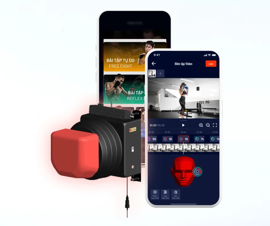 Smart Boxing Training Machine with AI Assistant, Accurate Punch Force, Music-Driven Workouts for Martial Arts, Home, Gym