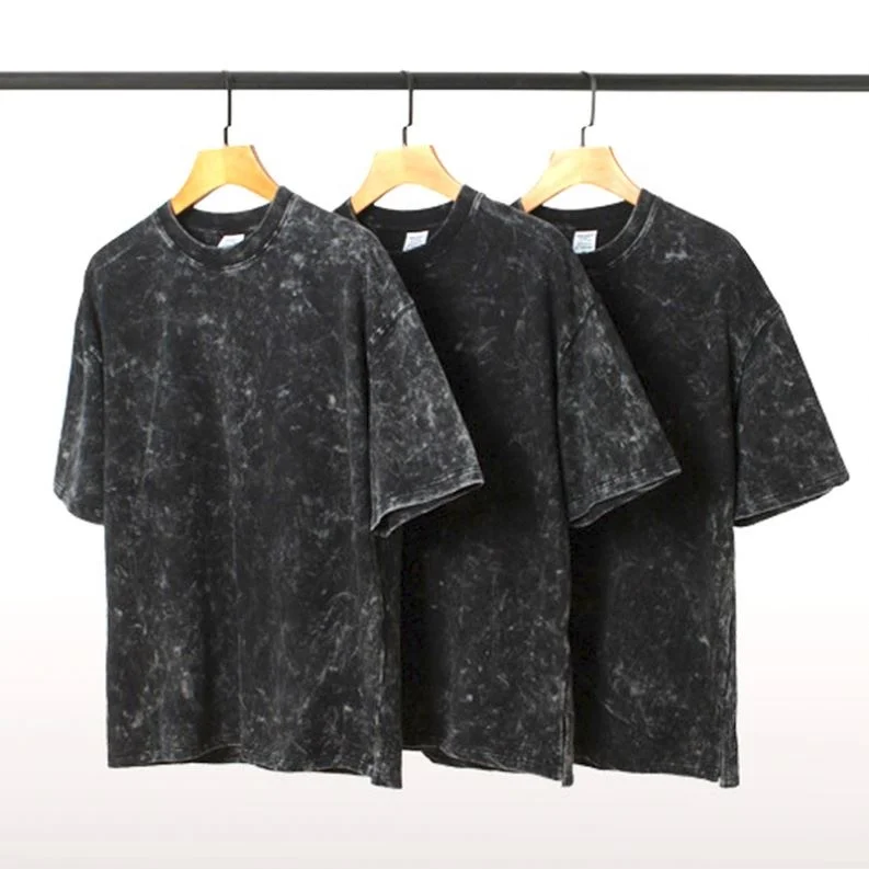 New Mens Clothes Oversize T-shirt Heavyweight Cotton Blank Acid Wash T-Shirt Custom new Graphic Vintage T Shirt