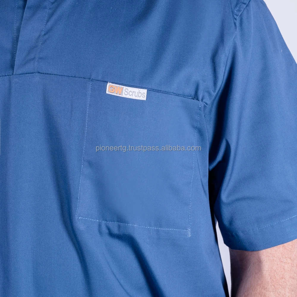 Anti Wrinkle Hospital Scrub Set for Men Polyester cotton fabric plain colour straight leg customized logo from Vietnam