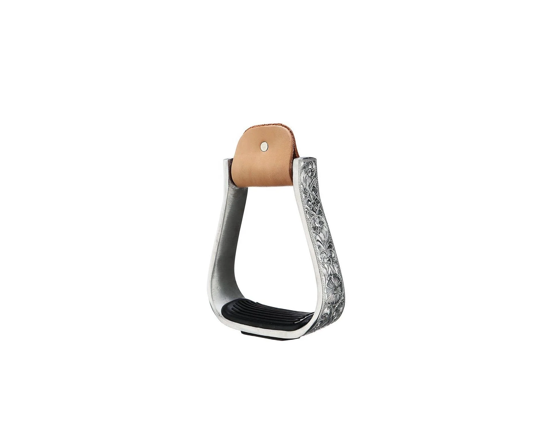 Western Stirrups Horse Show Saddle  Aluminum Leather Tread Cross Engraved Western Aluminium Stirrups