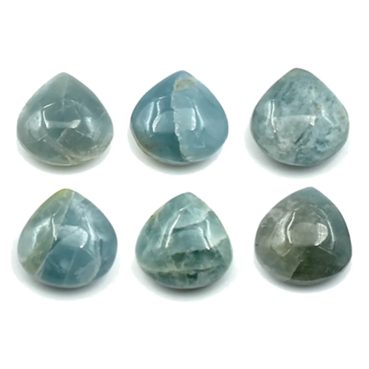 Aquamarine gemstone loose beads for jewelry making smooth plain beads calibrated heart aquamarine jewelry findings wholesale
