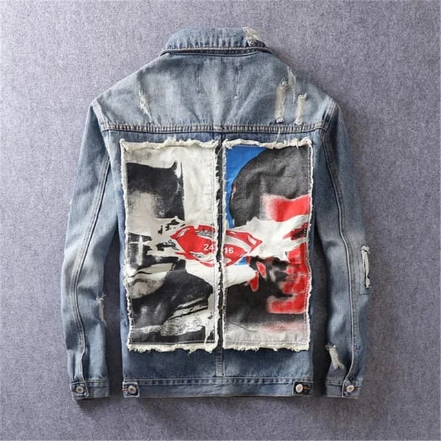 Best Denim Jacket Men Stylish Winter Washed Light Blue Wholesale Jeans Jackets Fashion Street wear Unique Hip Hop Denim Jacket