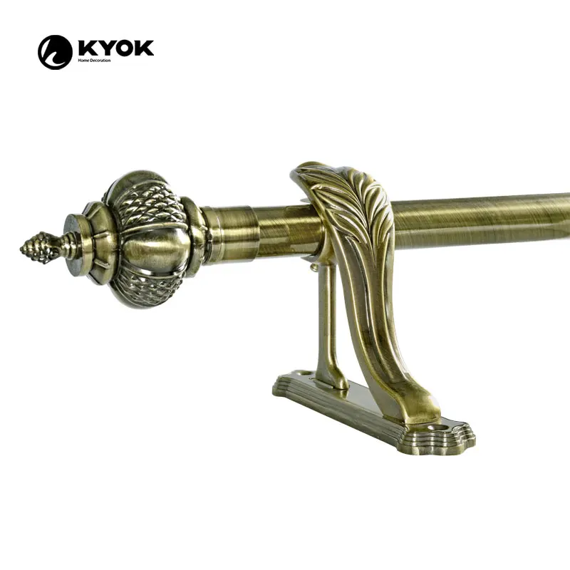 Kyok antique carved series double curtain rods curtain accessories and brackets
