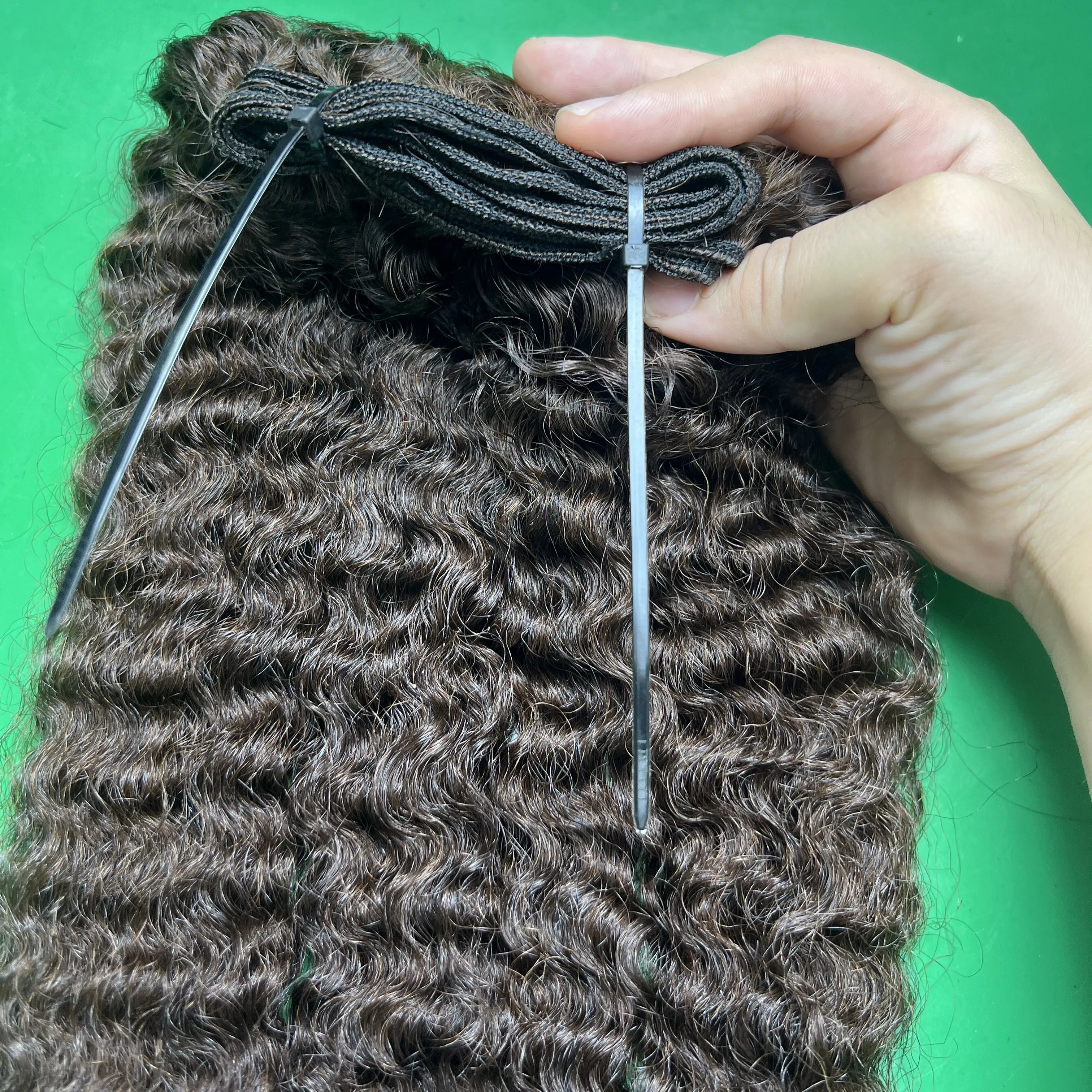 10A Standard Virgin Brazilian Full Cuticle Aligned aw Hair Black Burmese Curly Weft Machine Double Drawn Bundle From Qhair