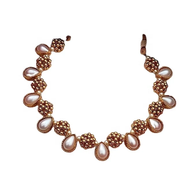 
Unique Fancy Haevy Set And Earring indian wedding crystal jewelry log and choker sets 2021 NH fashion 