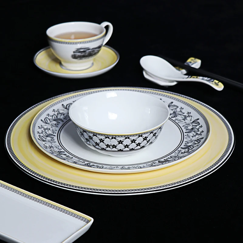 B2 cookware set dinner sets luxury porcelain white hotel supplies ceramic ceram ceramics dishes japanese restaur for plate