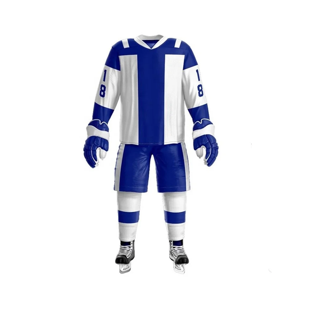 Ice Hockey Uniform Sports Teamwear 100% Polyester Ice Hockey Jersey And Pant In very good Quality.