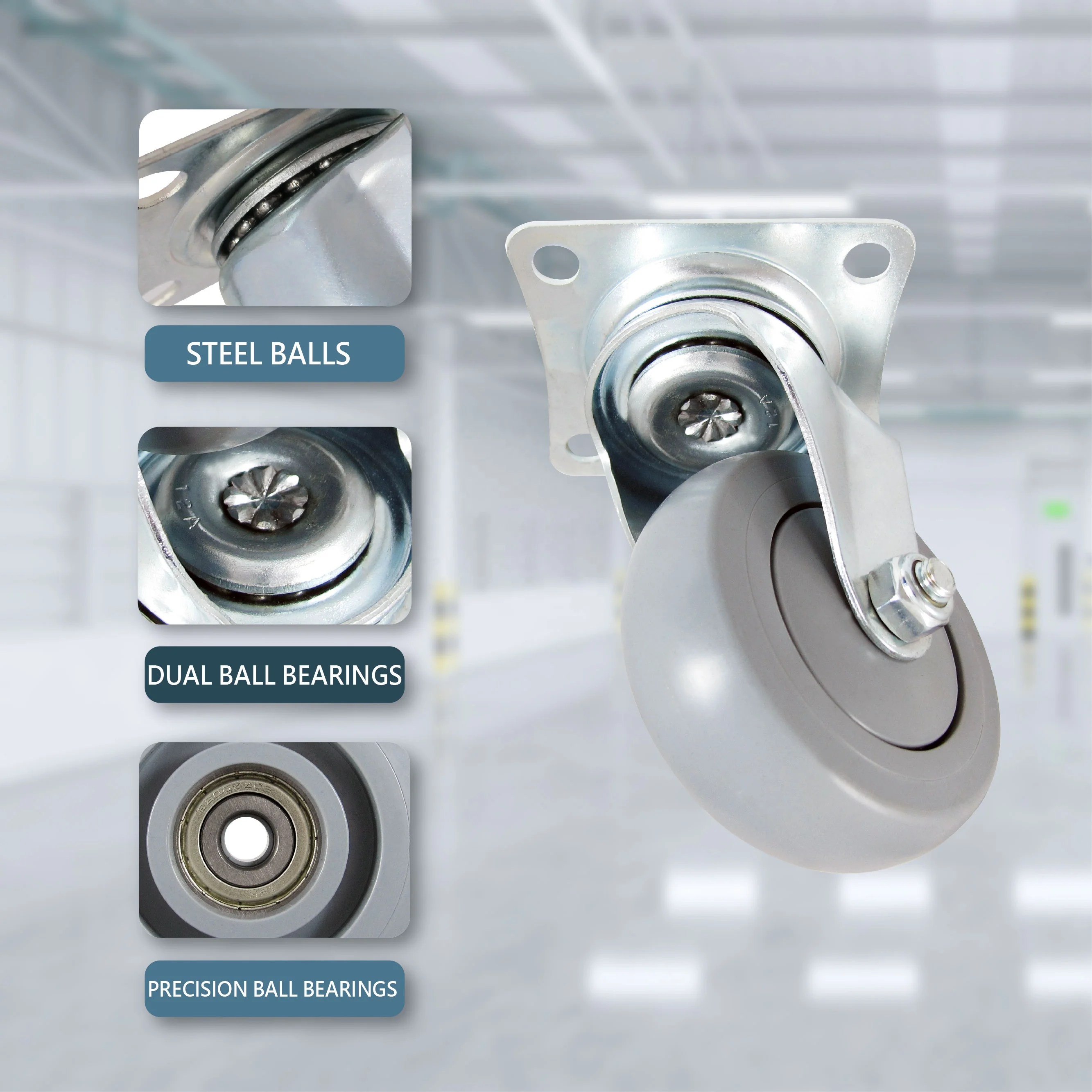 3 Plate Caster Wheels
