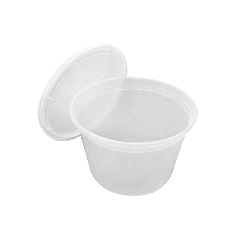 16 oz disposable plastic food storage hot soup cup deli containers with airtight lid
