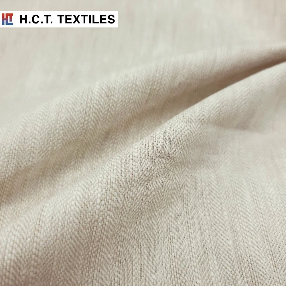  Плотная ткань из натурального волокна в елочку 180 г льняная хлопчатобумажная для брюк