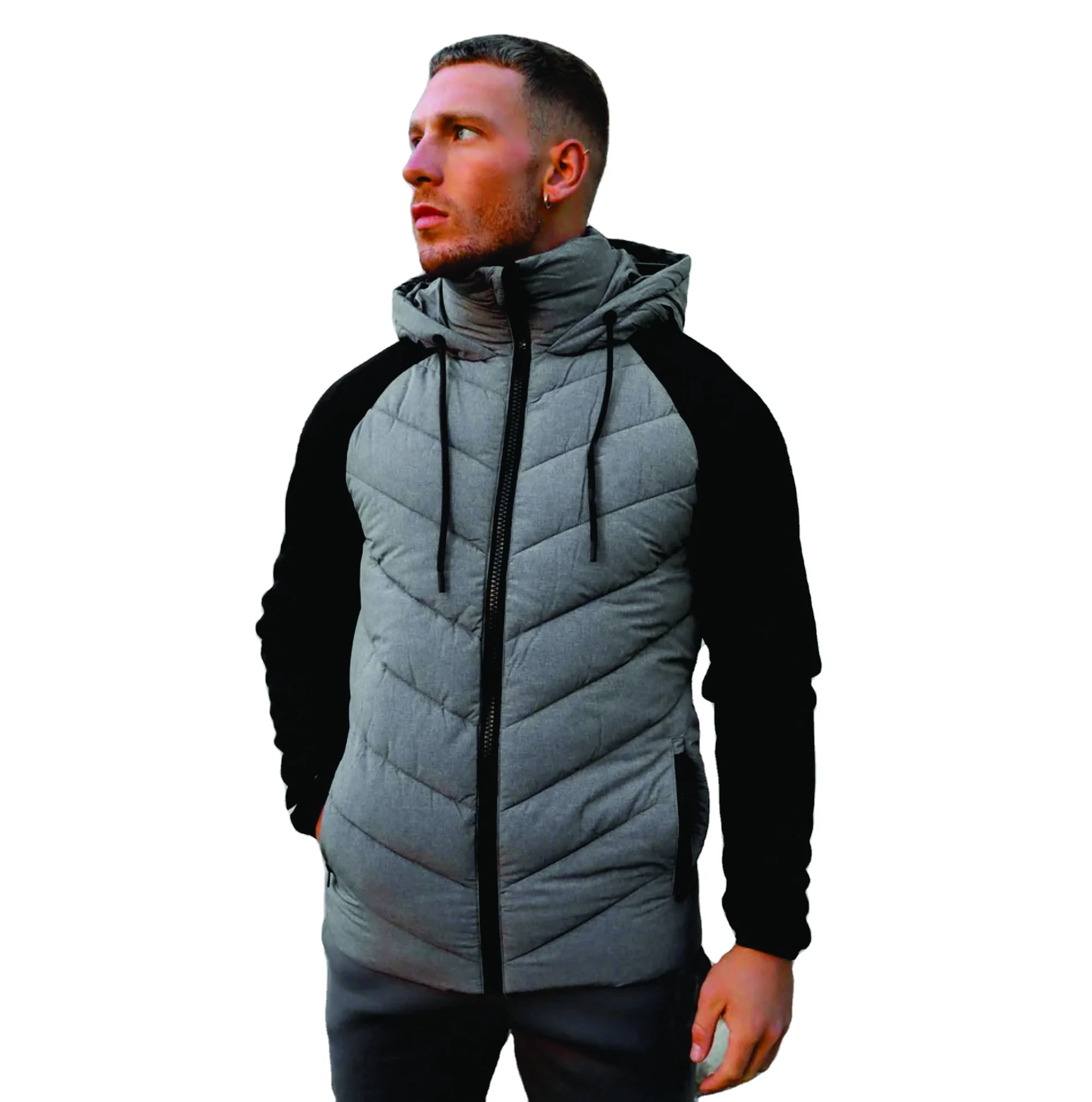 100% Polyester Raglan Sleeves & bind Cuffs Bones Grey Quilted Jacket with Secure Zip Pockets & Internal Pockets
