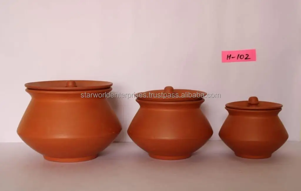 Clay kitchen pot Cooking vessel Earthenware Terra cotta Handcrafted Traditional cooking Clay pot cooking Kitchen utensil