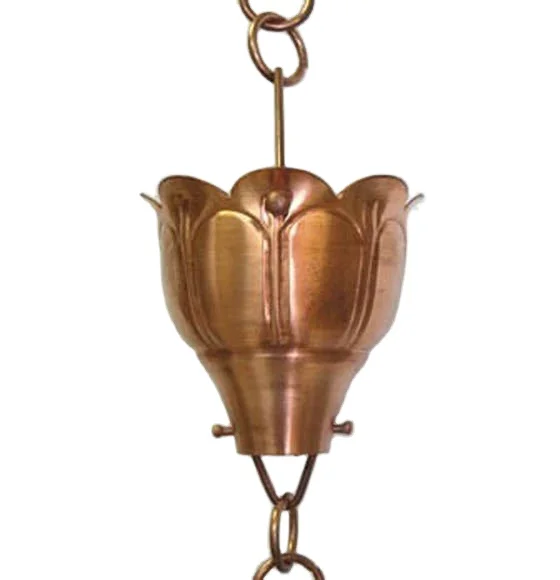 Top Quality manufacturer of Copper Rain Chain real Manufacturer From India hot sale Bulk Rain Chains Supplier From India