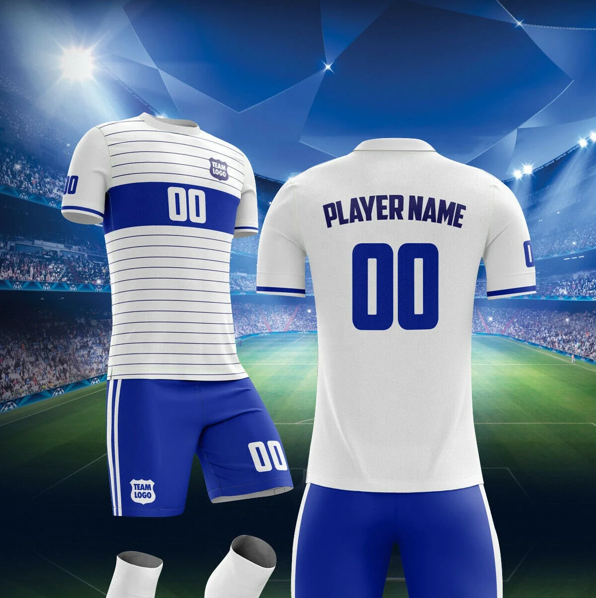 Amazon Hot Selling Mens Cheap Soccer Uniform with team logo custom sublimated design football uniforms