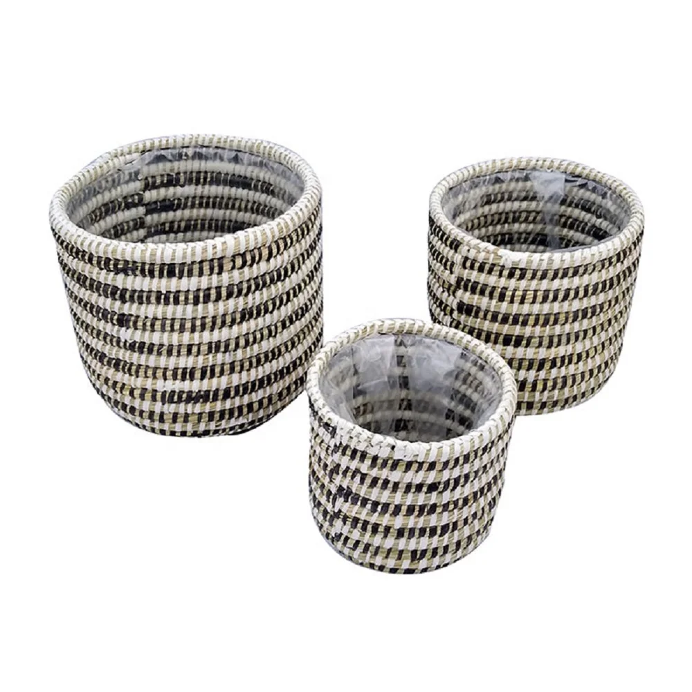 Best quality customized products of Kans Grass & Plastic Ribbon eco-friendly handmade Cheap Price Round Balti