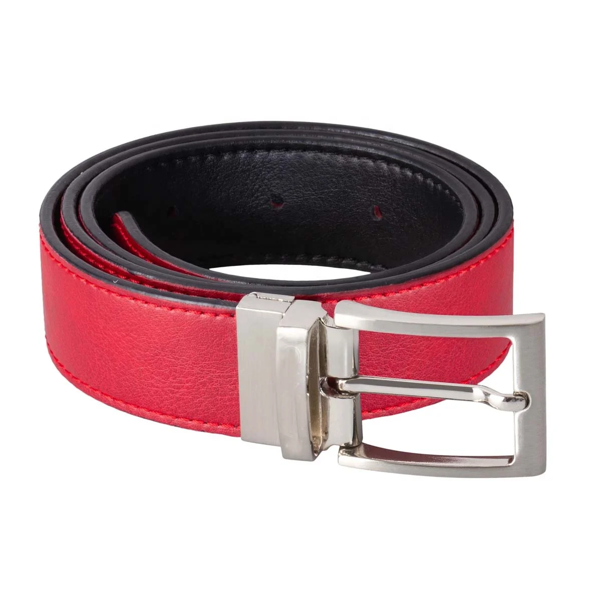 Reversible Belt Black Leather One Side Brown the Other Chrome Twist Buckle 34mm Wide Nicely Gift Boxed Smart or  Casual to Fit
