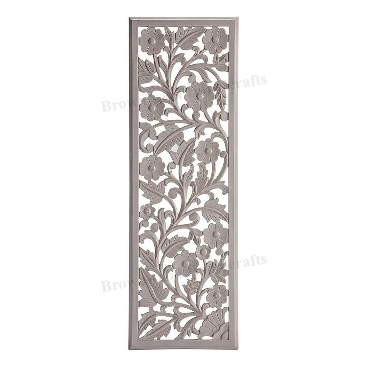 Exquisite Hand-Carved Indian Art MDF Wood Wall Decorative Panel: Ideal for Bedrooms, Offices, and Hotels Direct Factory Supply