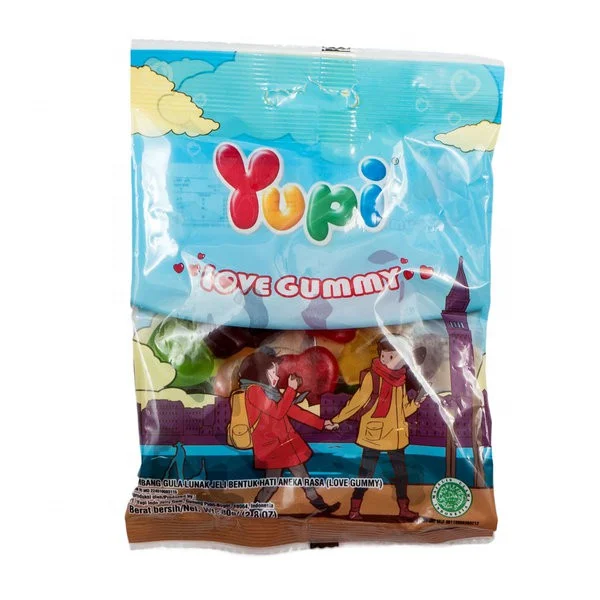 NEW Product Yupi Gummy Candies  80gr Love Gummy Soft Chewy Candy Fruity Sour Sweet Trending Candy