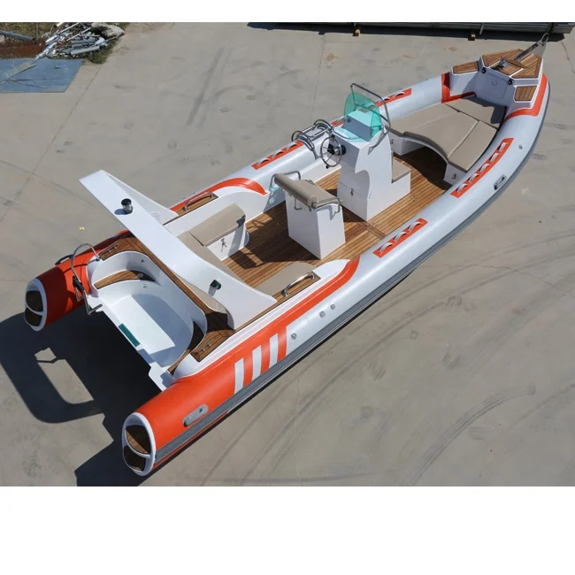 Роскошный 25-футовый производитель RIB760 Спортивная лодка из стекловолокна высокоскоростные надувные лодки